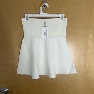 Women's White knit peplum tube top — perfect for bridal look